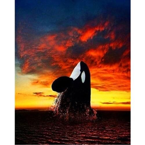 DIY Diamond Embroidery Whale Full Diamond Painting Scenery Landscape Cross Stitch Round drill Christmas gift Home Decor
