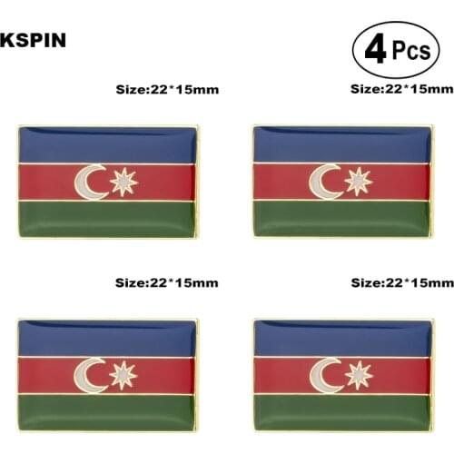 Azerbaijan Flag Pin Lapel Pin Badge Brooch Icons 4pcs