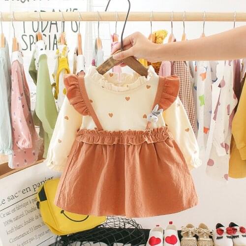 Spring Autumn Baby Girls Dress Sweet Long Sleeve Princess Dress Kids Clothes Children Dress For 0-3T Baby Toddler Girls