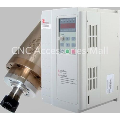 3kw D105 water cooled spindle motor ER20 220V/380V with 4 bearings & 3.7kw VFD Inverter