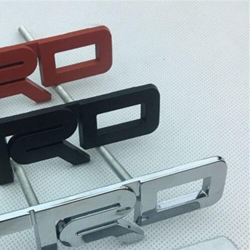 Mix 3 sets Car Styling 12.3*3.5cm metal alloy Plating TRD Emblem Car Front Grills badge logos Silver Red Black