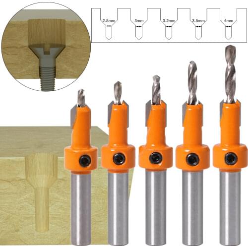 8mm Shank HSS Woodworking Countersink Drill Router Bit Carbide Tip Screw Extractor Remon Demolition for Wood Milling Cutter