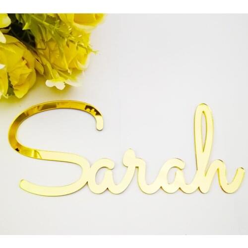 Custom Mirror Gold Acrylic Baby Name Sign Personalized Wedding Mirror Silver Name Sign Birthday Party Decor Baby Shower Backdrop