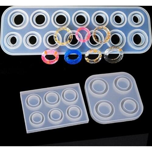 14 Hole Rings Mold Collection Handmade DIY Making Ring Jewelry Silicone Mold Crystal Epoxy Mould Epoxy Resin For Jewelry Making