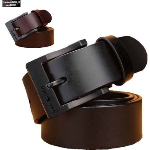 Leather Belt Fashion Vintage Metal Alloy Pin Buckle Waist Strap Belt for Jeans Male Luxury Designer Brand Belt 2021