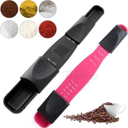 Kitchen Measure Cup Double End Nine Stalls Adjustable Scale Measuring Spoons Metering Spoon Baking Tool Kitchen Accessories