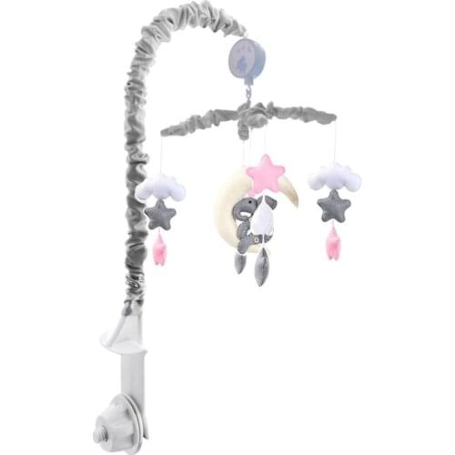 Baby Crib Remote Mobiles Rattles Music Educational Toys Rotating Bed Bell Nightlight Rotation Elephant Cots 0-12M Newborns