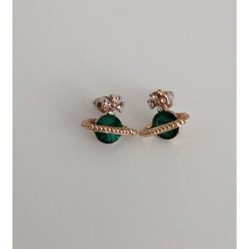 Fashion women Jewelry Saturn star earring crystall stud