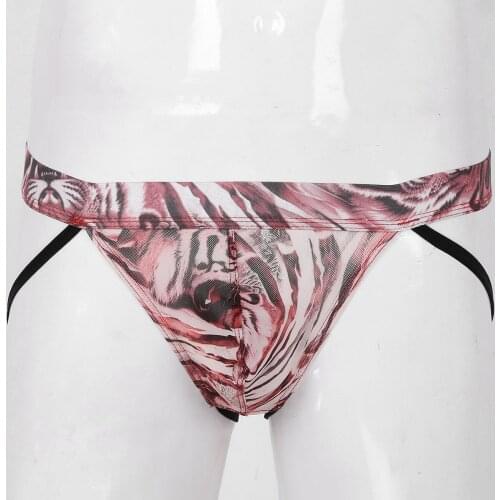 Mens Sexy Leopard Exotic Panties Low Waist G-String Thong Sheer Mesh Bulge Pouch Open Butt Sissy Briefs Underwear Underpants