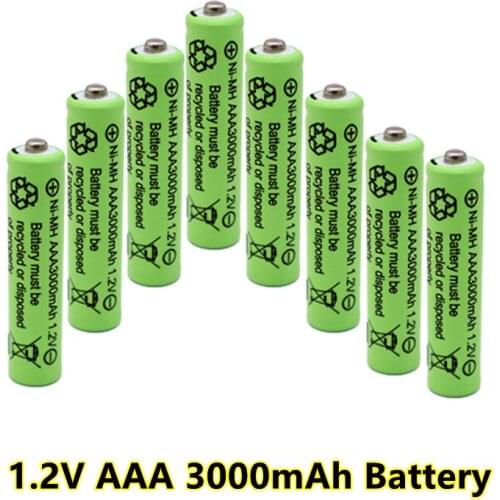 100% New 1.2V AAA Rechargeable Batteries 3000mAh Ni-MH AAA Rechargeble Battery for camera Anti-dropping toy car
