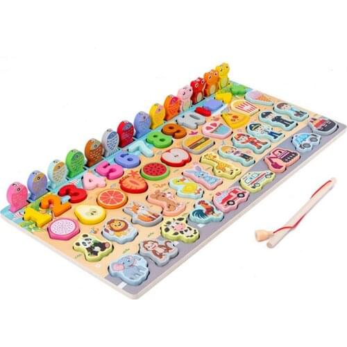 Creative Montessori Educational Toy 8 In 1 Multifunctional Wooden Matching Puzzle Board Interactive Game for Children Gift