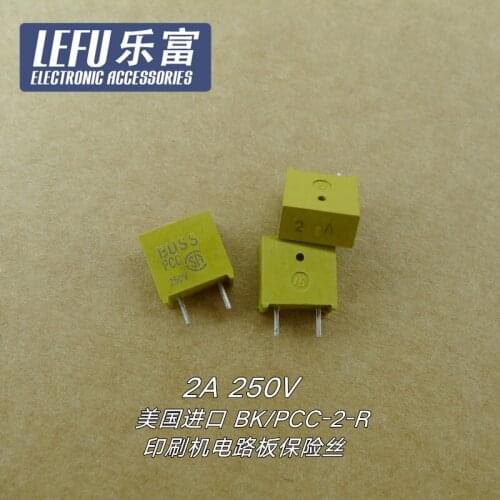 Original new 100% BK/PCC-2 quick fuse 2A 250V square printed circuit board fuse