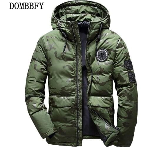 Winter Down Coat Mens Thick Warm White Duck Down Parkas Jacket Men Snow Parka Jacket Overcoat Windbreaker Hooded Warm Parkas