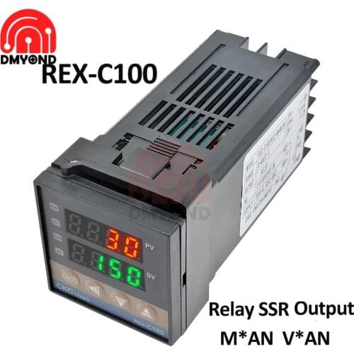 REX-C100 Digital PID Temperature Controller Thermostat Relay SSR Output M*AN V*AN Relay Solid State Thermostat AC 100V-240V