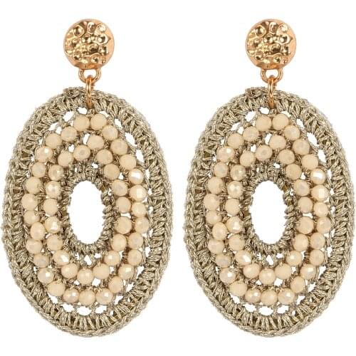 Sehuoran 2018 New Oorbellen Trendy Big Drop Earrings Handmade Jewelry Earrings For Woman Brincos Beads Weaving Drop long Earring