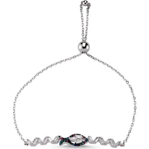 Silverlina with Silver Gemstone Fish Elevator Bracelet