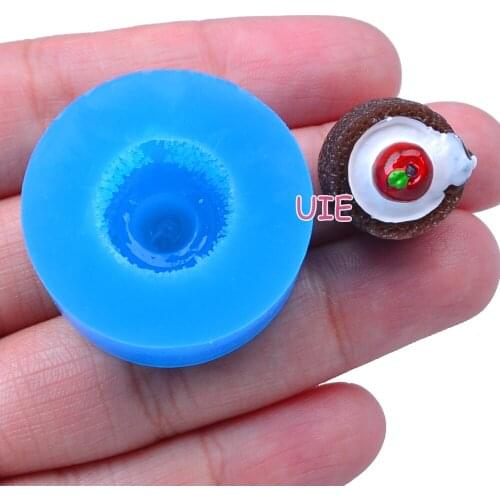 GYL468U 16.2mm Cherry Cake Silicone Mold Fondant Cake Decoration Candy Resin Clay Earrings Necklace Craft Soap Candle FOOD SAFE