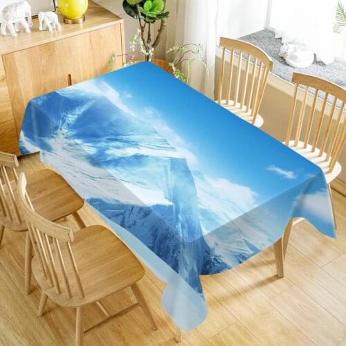 Blue Sky Tablecloth Cloth Thicken Oxford Rectangular Table Cloth for Wedding Customizable size 100X140cm/140X200cm