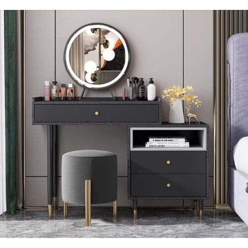Dressing table bedroom modern minimalist with lamp mirror dressing table Nordic ins wind dressing table multifunctional