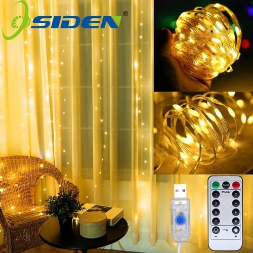 3M USB Curtain Light LED String Lights Fairy Christmas Decoration Remote Control Wedding Garland Lamp Holiday For Bedroom