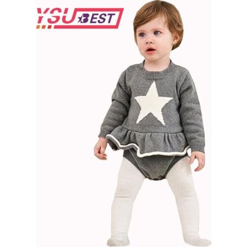 2020 Spring Autumn Cute Princess Baby Romper Newborn Baby Clothes Toddler Girls Long Sleeve Jumpsuit Baby Infant Knitted Rompers
