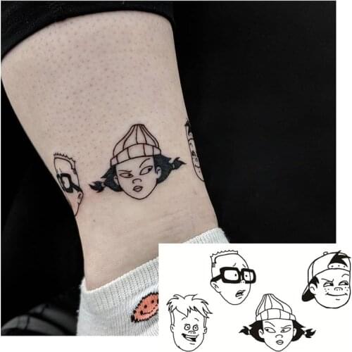 Waterproof Temporary Tattoo Sticker Ankle Bracelet Cartoon Character Pattern Water Transfer Flash Fake Tatoo For Men Women