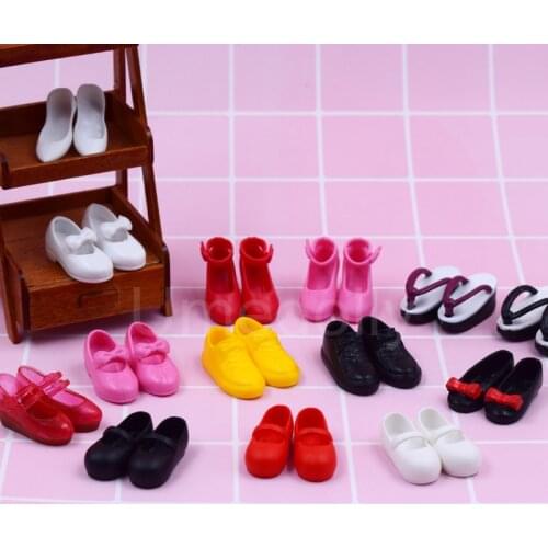 1 Pair Fashion Blyth Doll Shoes 1/6 High-heeled Flats Flip-lops Canvas Shoes Azone Licca Doll Shoes Clothes Accessories