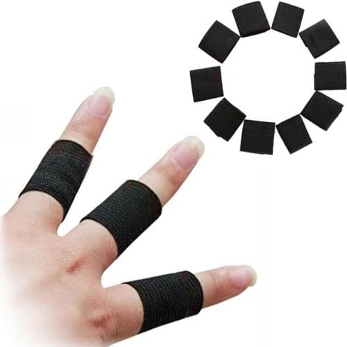 10Pcs/Set Elastic Finger Sleeves Basketball Sports Safety Thumb Brace Protector For Volleyball Fitness Gym Health Care Aid Guard