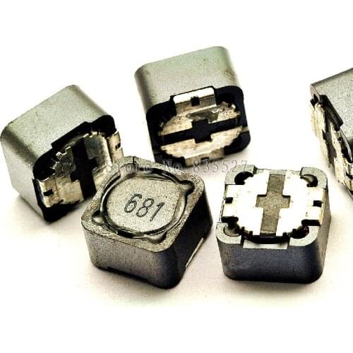 10PCS/LOT Shielded inductor 12 * 12 * 7 680UH SMD power inductors printing 681 CD127