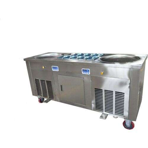 45cm double round pan thailand rolled fried ice cream machine ice cream roll machine
