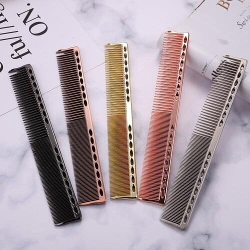 Aluminum Metal Anti-static Hairdressing Combs Hair Cutting Salon Hair Brush Metal Combs Barber Tools Salon Comb
