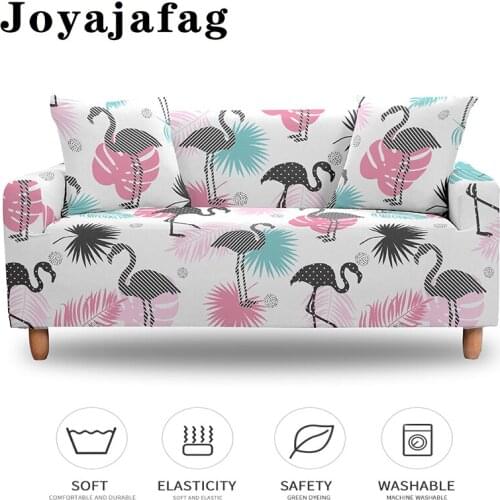 Pink Flamingo Design Elastic Couch Cover Dust Proof Sofa Covers 1/2/3/4 Seater Washable Stretch Slipcover For Living Room