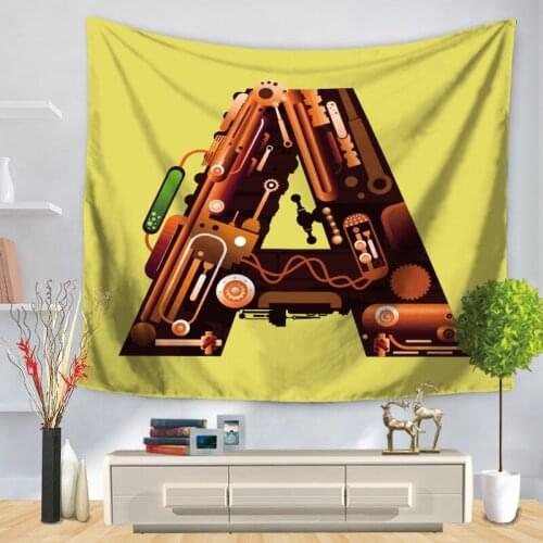 Home Decorative Wall Hanging Carpet Tapestry Rectangle Bedspread English Letter ABC Modern Design Pattern GT1251