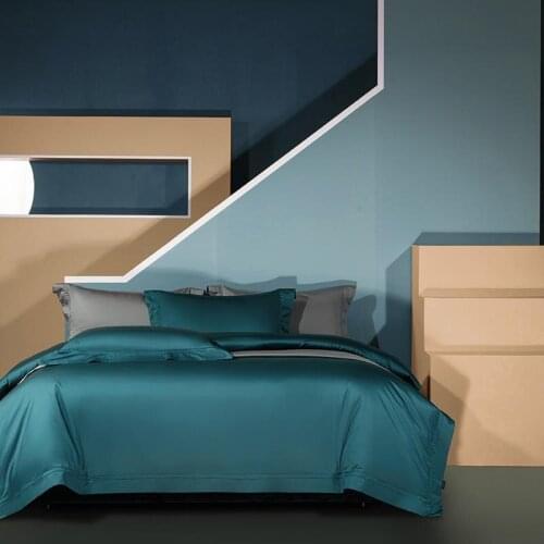 Double inlaid Cord Zipper Duvet cover Luxury Premium Long Staple Cotton Soft Plain Bedding set Bed Sheet Pillowcases Queen King