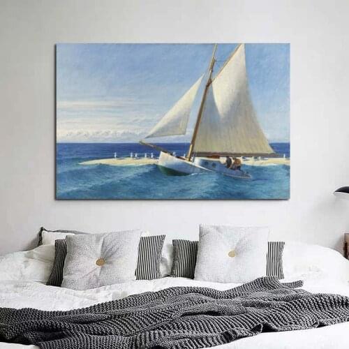 Edward Hopper Sailing Boat Canvas Painting Print Living Room Home Decoration Artwork Modern Wall Art Oil Painting Poster Picture