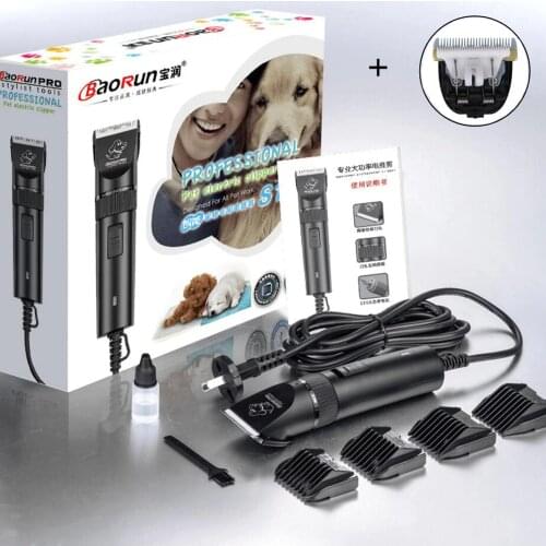 Professional High Power Electric Pet Hair Clipper Shaver Cat Dog Rabbit Hair Trimmer Grooming Machine Add Spare Blade AC110-240V