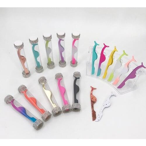 False Eyelash Tweezers Fake Eye Lash Applicator Eyelash Extension Curler Nipper Makeup Forceps Tools Separate packaging
