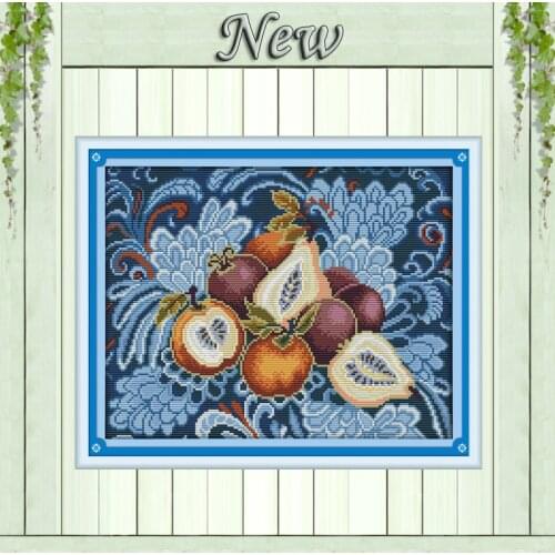Clouds fruit crafts paintings 11CT patterns printed on canvas 14CT needlework diy dmc cross stitch chinese Sets Embroidery kits