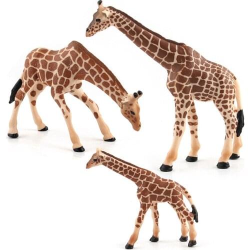 3 Kinds Giraffe Figure Collectible Toys PVC Animal Action Figures Wild Animal Toys Kids Cognitive Toys Gift