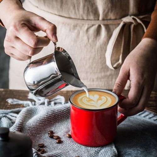 Coffee Milk Mugs Cup Pots Jug Handle Craft Coffee Garland Cup Latte Jug Thickened Stainless Steel