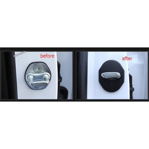 Lapetus Car Door Lock Protector Frame Protection Kit Cover Trim 4 Piece Fit For Hyundai Tucson 2016 2017 2018 2019 2020 Plastic