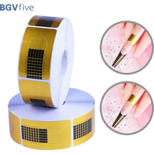 2020 Hot Sale 100pcs Square Nails Form Sticker Nail Paper Holder for UV Gel Nail Manicure