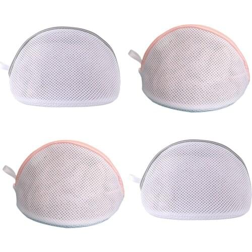 Bra Washing Laundry Bags 4 PCS Shell Shaped Wash Lingerie Mesh Bag with Zipper for Washing Machine Stocking Dropship Home & Gard