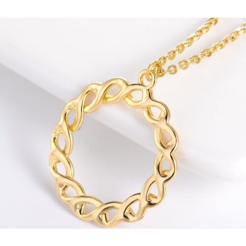 Fashion Circle Pendant Necklaces For Women Girl Gold Color Screw Branches Necklace Garland Jewelry BFF 2021