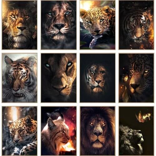 5D Diamond Painting Lion Tiger Diamond Mosaic Picture Full Diamond Embroidery Diamond Art Painting Cross Stitch Kits
