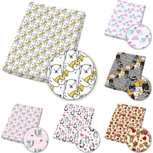 Cheer Bows 45*150cm 1pc Polyester Cotton Fabric Blonde Girl Printed Cloth Sheets Home Textile DIY Dress Supplies Handmade Bags