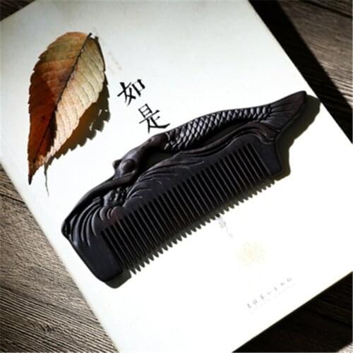Professional Wooden Comb Handmade Hair Brush Health Care Anti-static Massage Black Sandalwood Comb Wedding/ Birthday Gift