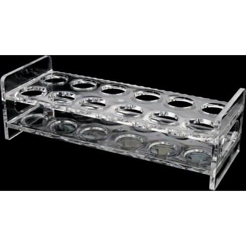 12-Hole Clear Acrylic Shot Glass Holder Rack Barware Whisky Cup Serving Tray, Heat resistant, also can hold pretty hot drink
