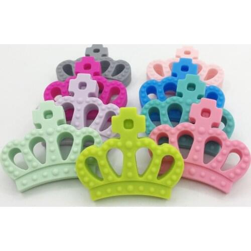 Silicone Queen Crown teething pendant Silicone Pendant or Teether - Mix colors silicone crown Pendant Rayal Crown Teether