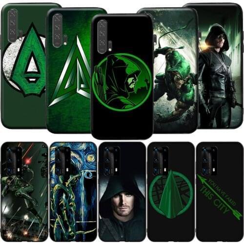 GX79 Green Arrow Silicone Case for Huawei P9 P10 P20 P30 P40 Y6 2018 Y7 Y9 Lite Pro Max Prime Mini